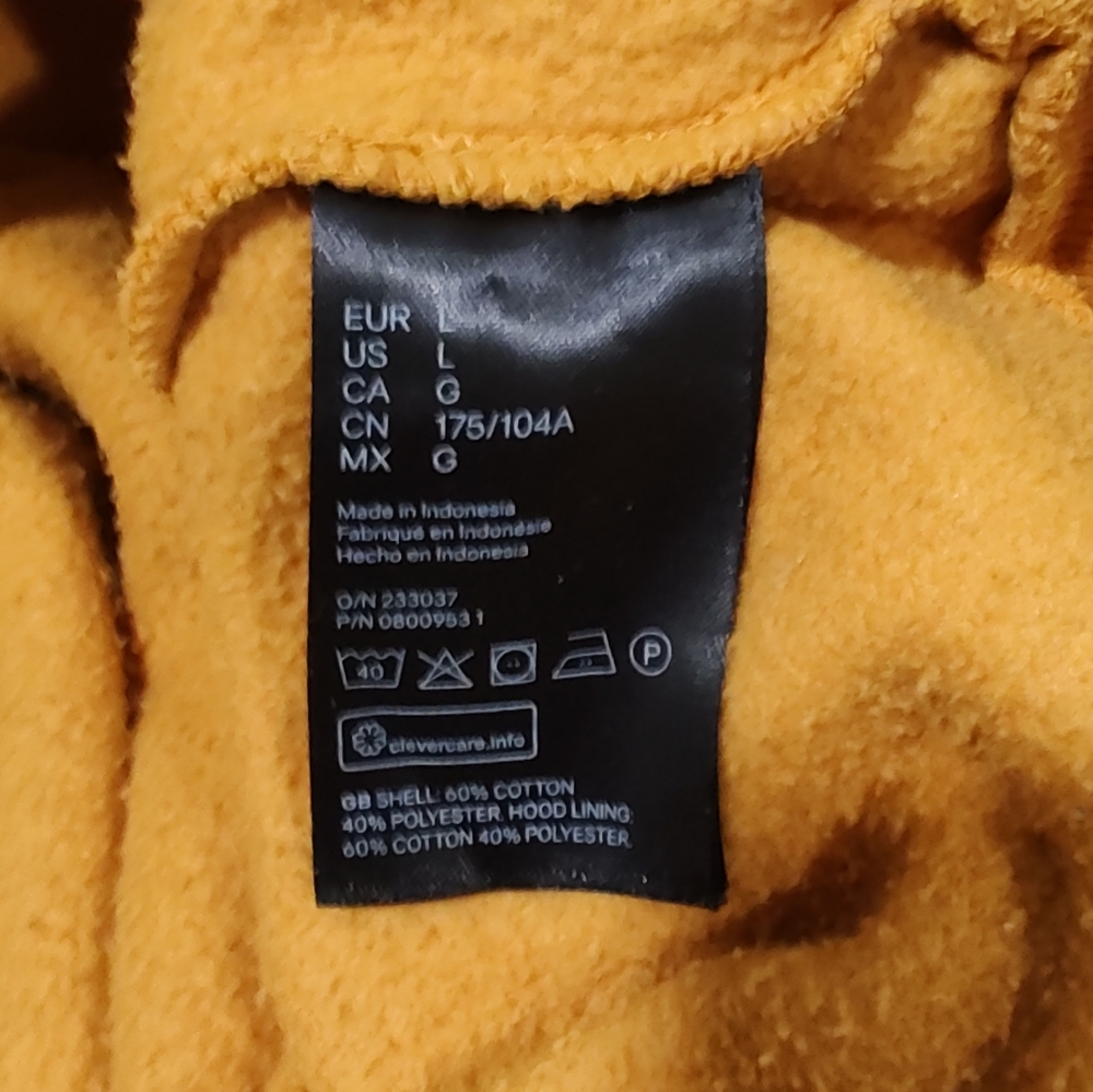 Divided H&M Gold Hoodie Sweatshirt with Pockets And Disney Mickey Logo, Size L - Picture 4 of 5
